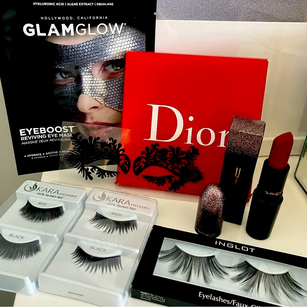 Masquerade bombshell Kit - Featuring MAC lipstick, DIOR, GLAMGLOW, INGLOT, Kara